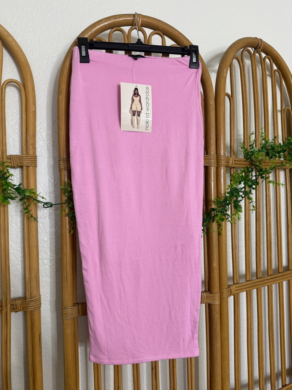 naked wardrobe Bubblegum Pink Midi Tube Skirt
